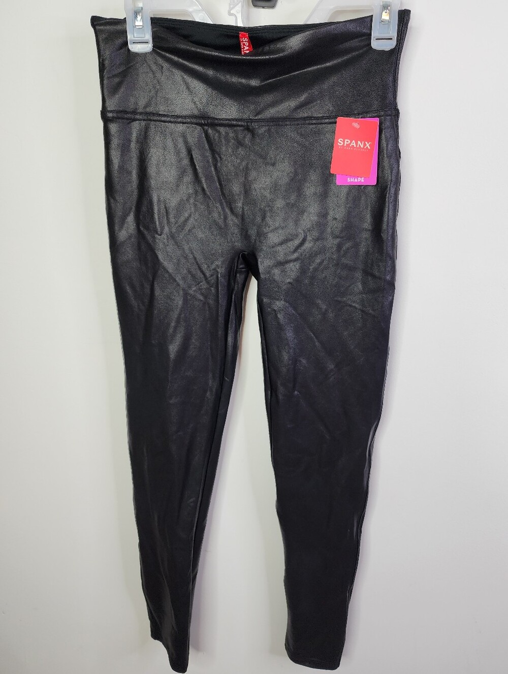 SPANXshape® Faux Leather Solid Black Leggings, XL, NWT